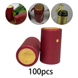 Maxbell 100 Pieces Wine Bottle Caps Bottle Sleeves for Home Use Kitchen Wine Cellars Red
