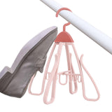 Maxbell Shoe Hanging Hook Balcony Bathroom Home Rotating Space Saving Shoe Organizer pink
