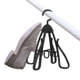 Maxbell Shoe Hanging Hook Balcony Bathroom Home Rotating Space Saving Shoe Organizer black