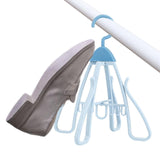 Maxbell Shoe Hanging Hook Balcony Bathroom Home Rotating Space Saving Shoe Organizer blue