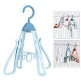 Maxbell Shoe Hanging Hook Balcony Bathroom Home Rotating Space Saving Shoe Organizer blue