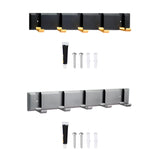 Maxbell Wall Mounted Coat Rack Key Holder Long 5 Hooks for Mudroom Entryway Bathroom Black