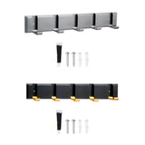 Maxbell Wall Mounted Coat Rack Key Holder Long 5 Hooks for Mudroom Entryway Bathroom Black