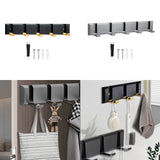 Maxbell Wall Mounted Coat Rack Key Holder Long 5 Hooks for Mudroom Entryway Bathroom Black