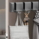 Maxbell Wall Mounted Coat Rack Key Holder Long 5 Hooks for Mudroom Entryway Bathroom Black
