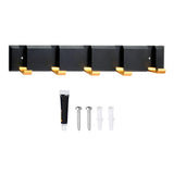 Maxbell Wall Mounted Coat Rack Key Holder Long 5 Hooks for Mudroom Entryway Bathroom Black