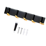 Maxbell Wall Mounted Coat Rack Key Holder Long 5 Hooks for Mudroom Entryway Bathroom Black