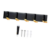 Maxbell Wall Mounted Coat Rack Key Holder Long 5 Hooks for Mudroom Entryway Bathroom Black