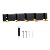 Maxbell Wall Mounted Coat Rack Key Holder Long 5 Hooks for Mudroom Entryway Bathroom Black