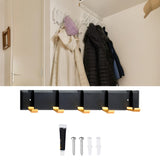 Maxbell Wall Mounted Coat Rack Key Holder Long 5 Hooks for Mudroom Entryway Bathroom Black