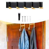 Maxbell Wall Mounted Coat Rack Key Holder Long 5 Hooks for Mudroom Entryway Bathroom Black