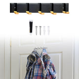 Maxbell Wall Mounted Coat Rack Key Holder Long 5 Hooks for Mudroom Entryway Bathroom Black