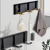 Maxbell Wall Mounted Coat Rack Key Holder Long 5 Hooks for Mudroom Entryway Bathroom Black