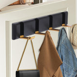Maxbell Wall Mounted Coat Rack Key Holder Long 5 Hooks for Mudroom Entryway Bathroom Gray