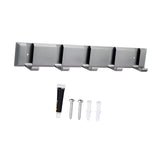 Maxbell Wall Mounted Coat Rack Key Holder Long 5 Hooks for Mudroom Entryway Bathroom Gray