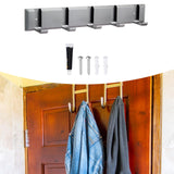 Maxbell Wall Mounted Coat Rack Key Holder Long 5 Hooks for Mudroom Entryway Bathroom Gray