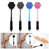 Maxbell Silicone Back Scrubber for Shower Double Sided for Men Women Non Slip Handle black