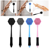 Maxbell Silicone Back Scrubber for Shower Double Sided for Men Women Non Slip Handle black