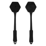 Maxbell Silicone Back Scrubber for Shower Double Sided for Men Women Non Slip Handle black
