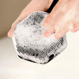 Maxbell Silicone Back Scrubber for Shower Double Sided for Men Women Non Slip Handle black