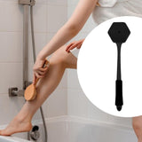 Maxbell Silicone Back Scrubber for Shower Double Sided for Men Women Non Slip Handle black