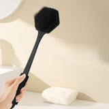 Maxbell Silicone Back Scrubber for Shower Double Sided for Men Women Non Slip Handle black