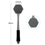 Maxbell Silicone Back Scrubber for Shower Double Sided for Men Women Non Slip Handle gray