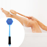 Maxbell Silicone Back Scrubber for Shower Double Sided for Men Women Non Slip Handle blue