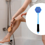 Maxbell Silicone Back Scrubber for Shower Double Sided for Men Women Non Slip Handle blue