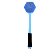 Maxbell Silicone Back Scrubber for Shower Double Sided for Men Women Non Slip Handle blue
