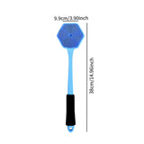 Maxbell Silicone Back Scrubber for Shower Double Sided for Men Women Non Slip Handle blue