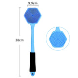 Maxbell Silicone Back Scrubber for Shower Double Sided for Men Women Non Slip Handle blue