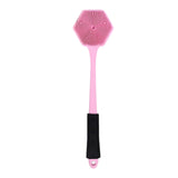 Maxbell Silicone Back Scrubber for Shower Double Sided for Men Women Non Slip Handle pink