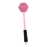 Maxbell Silicone Back Scrubber for Shower Double Sided for Men Women Non Slip Handle pink