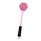Maxbell Silicone Back Scrubber for Shower Double Sided for Men Women Non Slip Handle pink