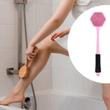 Maxbell Silicone Back Scrubber for Shower Double Sided for Men Women Non Slip Handle pink
