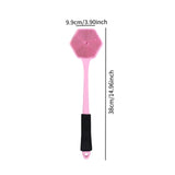 Maxbell Silicone Back Scrubber for Shower Double Sided for Men Women Non Slip Handle pink