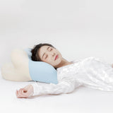 Maxbell Wedge Pillow Cushion Versatile Washable Cover Lie Pillows for Waist Home Bed Light Blue