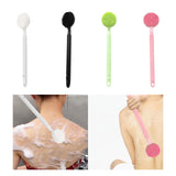 Maxbell Shower Brush Double Side Silicone Bristles Back Scrubber for Household Elder White