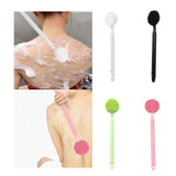 Maxbell Shower Brush Double Side Silicone Bristles Back Scrubber for Household Elder White