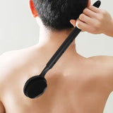 Maxbell Shower Brush Double Side Silicone Bristles Back Scrubber for Household Elder Black