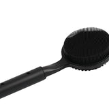 Maxbell Shower Brush Double Side Silicone Bristles Back Scrubber for Household Elder Black