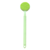 Maxbell Shower Brush Double Side Silicone Bristles Back Scrubber for Household Elder Green