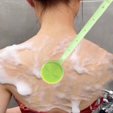 Maxbell Shower Brush Double Side Silicone Bristles Back Scrubber for Household Elder Green