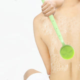 Maxbell Shower Brush Double Side Silicone Bristles Back Scrubber for Household Elder Green