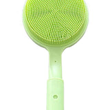 Maxbell Shower Brush Double Side Silicone Bristles Back Scrubber for Household Elder Green