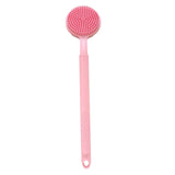 Maxbell Shower Brush Double Side Silicone Bristles Back Scrubber for Household Elder Pink
