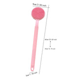 Maxbell Shower Brush Double Side Silicone Bristles Back Scrubber for Household Elder Pink