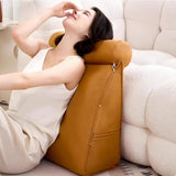 Maxbell Small Wedge Pillow Headboard Body Support Adults Backrest for Reading yellow