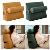 Maxbell Small Wedge Pillow Headboard Body Support Adults Backrest for Reading yellow